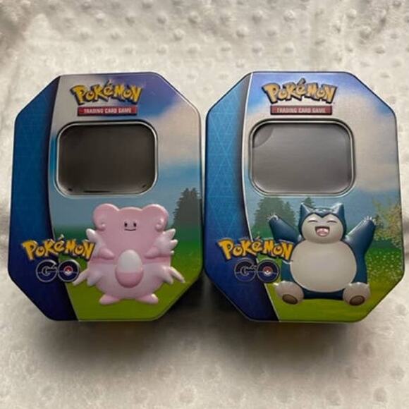 2022 Pokemon TCG 'Pokemon Go' EMPTY Collectors Tins- Snorlax, Blissey (No Cards) - Picture 1 of 6